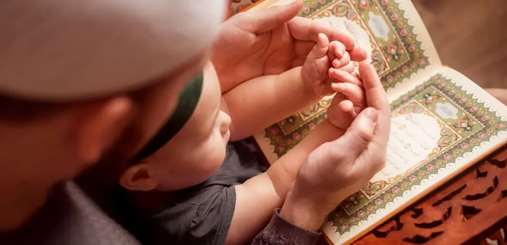 father and baby, there many du'as new parents can make