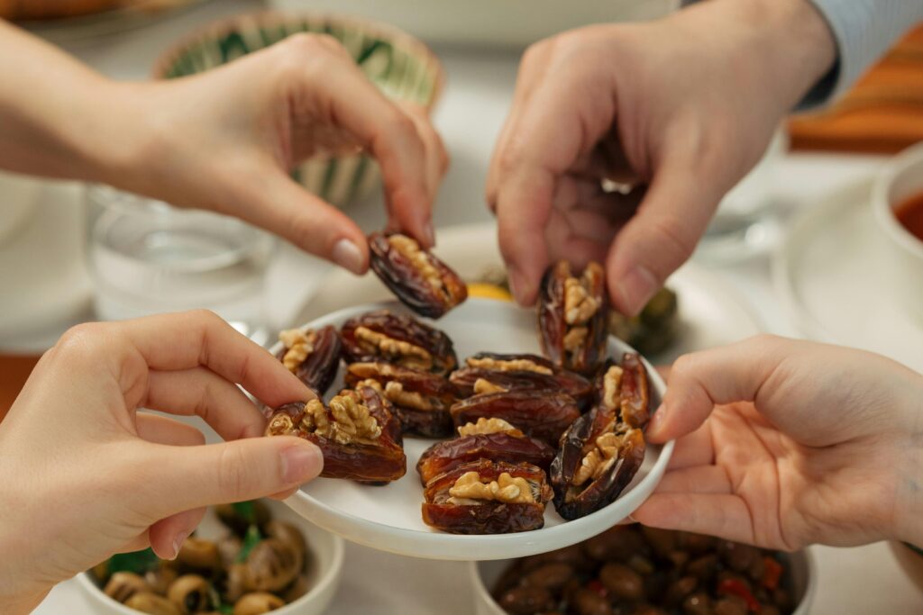 stuffed dates, a protein packed option - one of the many healthy iftar dishes to enjoy during ramadan