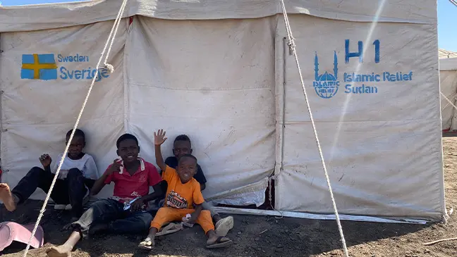 Our distributions include tents and plastic sheets, providing temporary relief for Sudanese families in crisis.