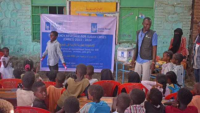 Around 500 women and children in Sudan attended a psychosocial support and recreational item distribution session, providing vital aid.