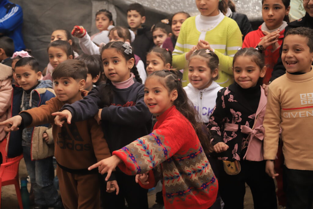 In January 2025, Children take part in fun activities to promote their mental health and healing during Gaza’s brief ceasefire
