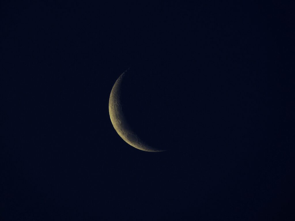 The moon in the last 10 days of Ramadan, where laylatul qadr happens